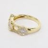 Picture of 14k Yellow Gold & Diamonds Split Band Ring with Quatrefoil Stations 