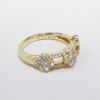 Picture of 14k Yellow Gold & Diamonds Split Band Ring with Quatrefoil Stations 