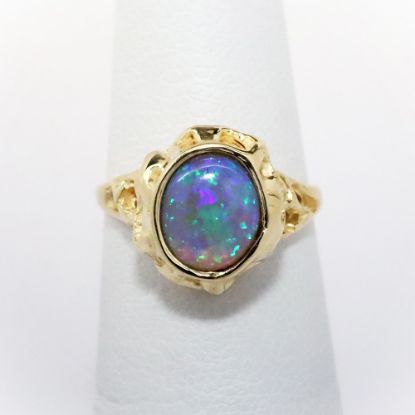Picture of 14k Freeform Yellow Gold & Opal Cabochon Ring 