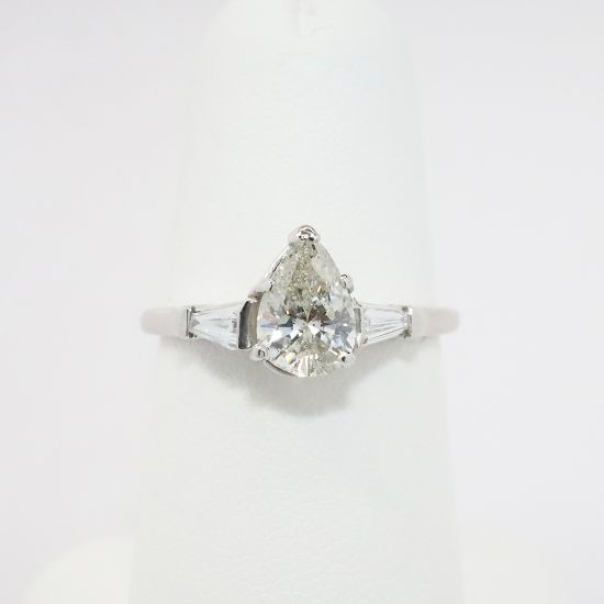 Picture of Platinum & 1.33CT Pear Cut Diamond Engagement Ring 