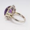 Picture of 18k Two-Tone Gold & Amethyst Ring with Flower Shaped Diamond Halo 