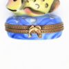 Picture of Retired Chanille Limoges Porcelain Purple & Yellow Fish Trinket Box with Original Box