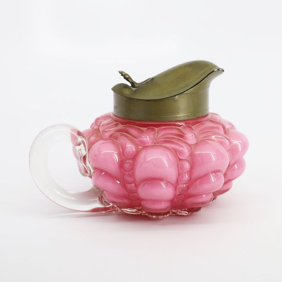 Picture of Vintage Consolidated Guttate Pink Cased Glass Syrup Pitcher