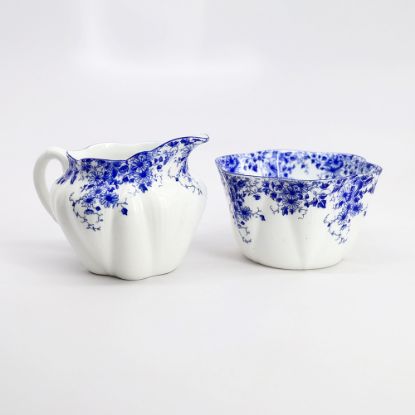 Picture of Shelley English Bone China 'Dainty Blue' Creamer & Sugar Bowl Set