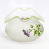Picture of Mont Joye Art Nouveau Frosted Art Glass Bowl with Hand Enameled Flowers