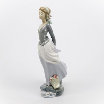 Picture of Lladro Porcelain 'Sea Breeze' Wind Blown Girl Figurine #4922