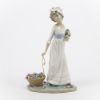 Picture of Lladro Porcelain 'Wild Flower' Girl Pulling Basket of Flowers Figurine #5030