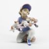 Picture of Lladro Porcelain 1994 Event Figurine 'Little Riders' #7623, Boy with Skateboard Full of Kittens with Box
