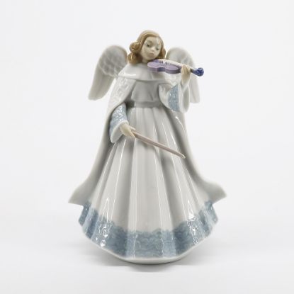 Picture of Lladro Porcelain 'Angelic Violinist' Christmas Tree Topper #6126 with Box