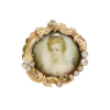 Picture of Late Georgian/Early Victorian Gold, Diamond & Painted Porcelain Portrait Brooch