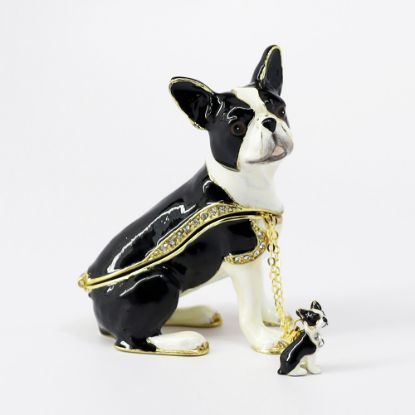 Picture of Kingspoint Designs Bonnie the Boston Terrier Trinket Box with Matching Necklace
