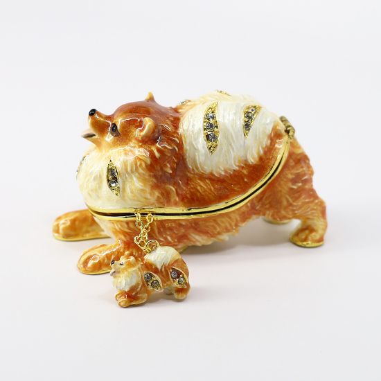 Picture of Kingspoint Designs Pom Pom the Pomeranian Trinket Box with Matching Necklace