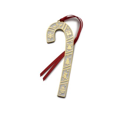 Picture of Wallace 2025 45th Edition Candy Cane Christmas Ornament Gold Plate & Enamel 