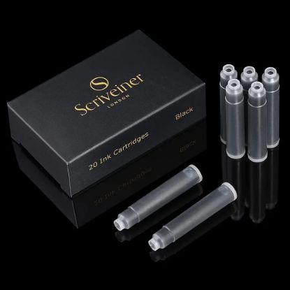 Picture of Scriveiner London 20 Black Standard Fountain Pen Ink Refills