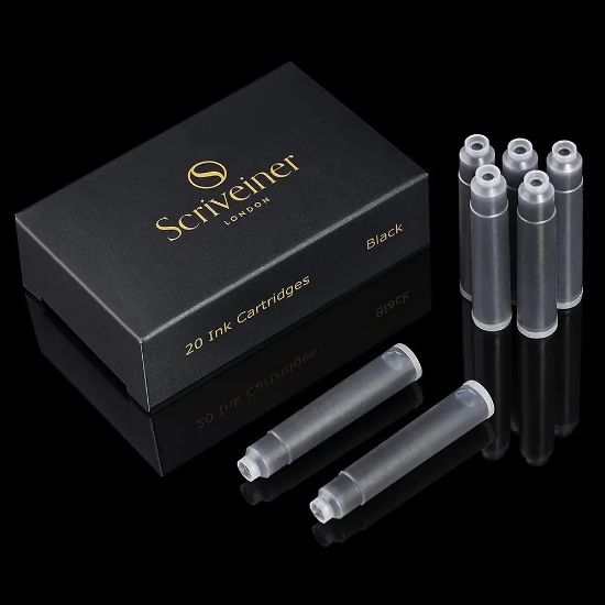 Picture of Scriveiner London 20 Black Standard Fountain Pen Ink Refills