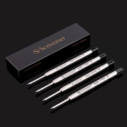 Picture of Scriveiner London 4 Black Medium Ballpoint Ink Refills