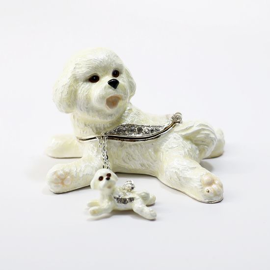 Picture of Kingspoint Designs Mademoiselle the Bichon Trinket Box with Matching Necklace