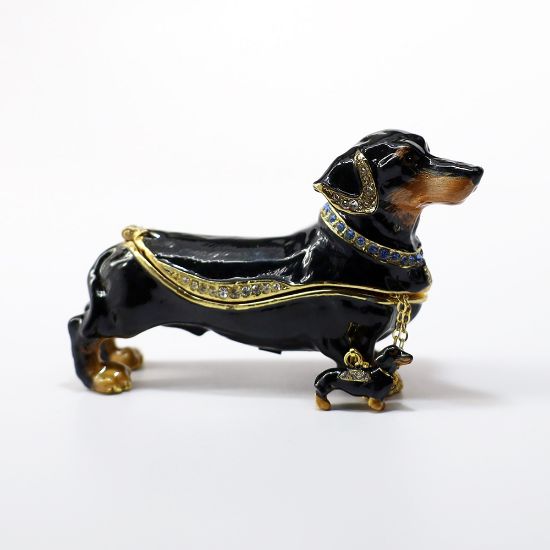 Picture of Kingspoint Designs Dapper the Dachshund Trinket Box with Matching Necklace