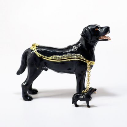 Picture of Kingspoint Designs Espresso the Black Lab Trinket Box with Matching Necklace