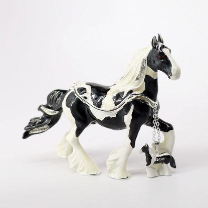 Picture of Kingspoint Designs Gypsy Vanner Horse Trinket Box with Matching Necklace