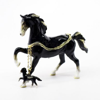 Picture of Kingspoint Designs Sylvester the Black Stallion Trinket Box with Matching Necklace