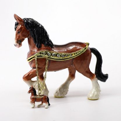 Picture of Kingspoint Designs Hazelnut the Clydesdale Trinket Box with Matching Necklace
