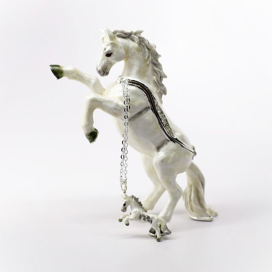 Picture of Kingspoint Designs Brave the Lipizzaner Horse Trinket Box with Matching Necklace