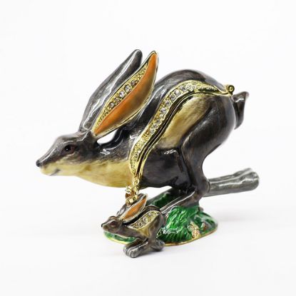 Picture of Kingspoint Designs Swifty the Jack Rabbit Trinket Box with Matching Necklace