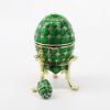 Picture of Kingspoint Designs 'Life' Emerald Green Egg Trinket Box with Stand & Matching Necklace