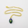 Picture of Kingspoint Designs 'Imperial' Blue & Green Egg Trinket Box with Stand & Matching Necklace