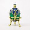 Picture of Kingspoint Designs 'Imperial' Blue & Green Egg Trinket Box with Stand & Matching Necklace