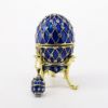 Picture of Kingspoint Designs 'Good Times' Blue Egg Trinket Box with Stand & Matching Necklace