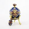Picture of Kingspoint Designs 'Regal' Blue & Violet Egg Trinket Box with Stand & Matching Necklace