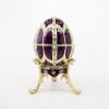 Picture of Kingspoint Designs 'Happiness' Purple Egg Trinket Box with Stand & Matching Necklace