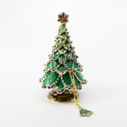 Picture of Kingspoint Designs Time Of Merriment Christmas Tree Trinket Box with Matching Necklace
