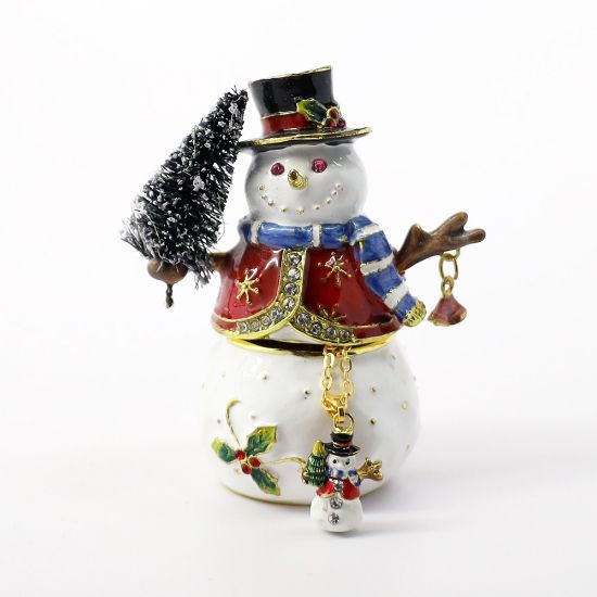 Picture of Kingspoint Designs Rusty the Snowman Trinket Box with Matching Necklace