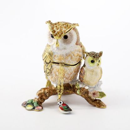 Picture of Kingspoint Designs Mrs. Owl with Owlet Trinket Box with Matching Necklace
