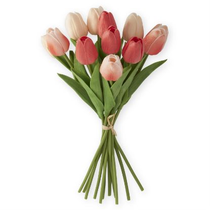 Picture of 13" Coral & Peach Real Touch Mini Tulip Bundle