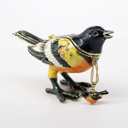 Picture of Kingspoint Designs Baltimore the Oriole Trinket Box with Matching Necklace