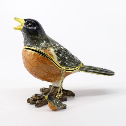 Picture of Kingspoint Designs Springtime the Robin Trinket Box with Matching Necklace