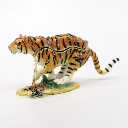 Picture of Kingspoint Designs Gallant the Tiger Trinket Box with Matching Necklace