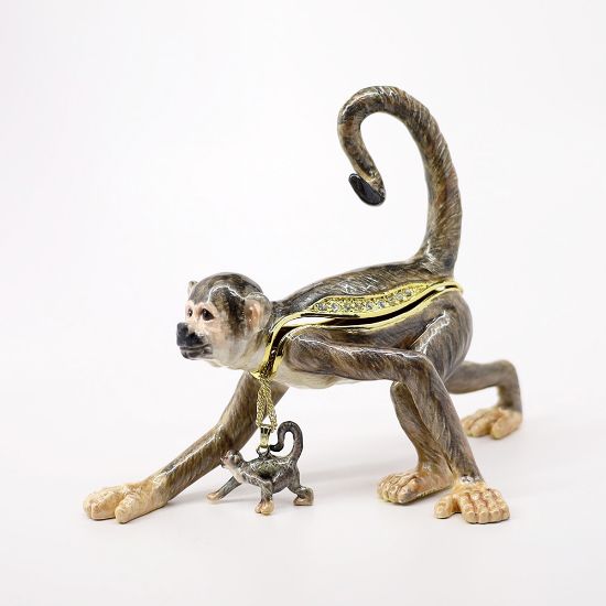 Picture of Kingspoint Designs Funky the Squirrel Monkey Trinket Box with Matching Necklace