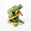 Picture of Kingspoint Designs Philip the Tree Frog on a Leaf Trinket Box with Matching Necklace