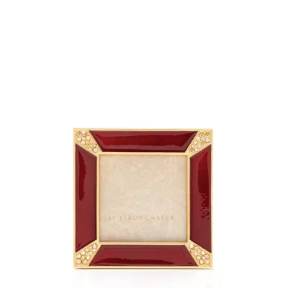 Picture of Jay Strongwater Leland  Pavé Corner Square Frame - Ruby