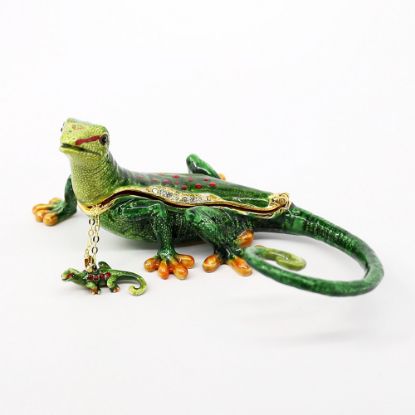 Picture of Kingspoint Designs Art the Gecko Trinket Box with Matching Necklace
