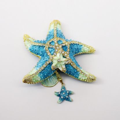 Picture of Kingspoint Designs Turquoise & Green Starfish with Baby Trinket Box with Matching Necklace