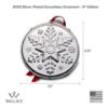Picture of Wallace 2025 5th Edition Silverplated Snowflake Ornament