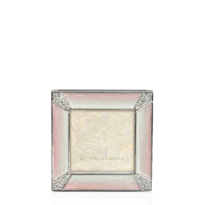 Picture of Jay Strongwater Leland Pavé Corner Square Frame - Pale Pink