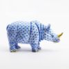 Picture of Herend Porcelain Rhinoceros Figurine #5333 in Blue Fishnet