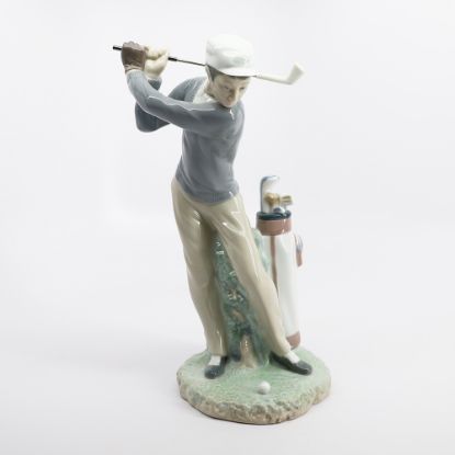 Picture of Lladro Porcelain Male 'Golfer' Man Playing Golf Figurine #4824